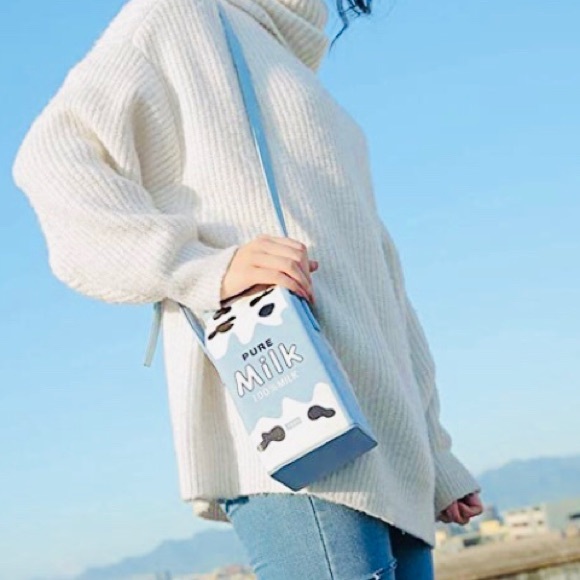 🆕 Milk Box Crossbody PU Leather Bag - Picture 4 of 11